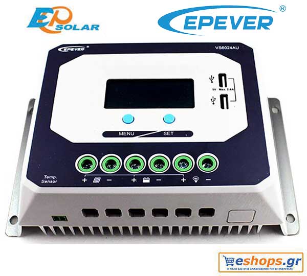 Ψηφιακός ρυθμιστής φόρτισης 60A PWM Epsolar/EPEVER VS6024AU